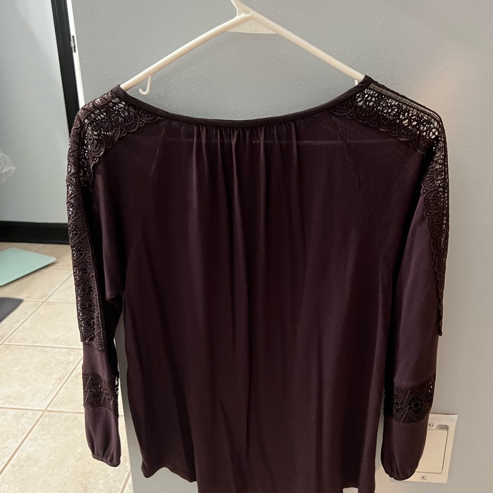 Loft Brand- Lace, Long Sleeve Blouse - Picture 2 of 3